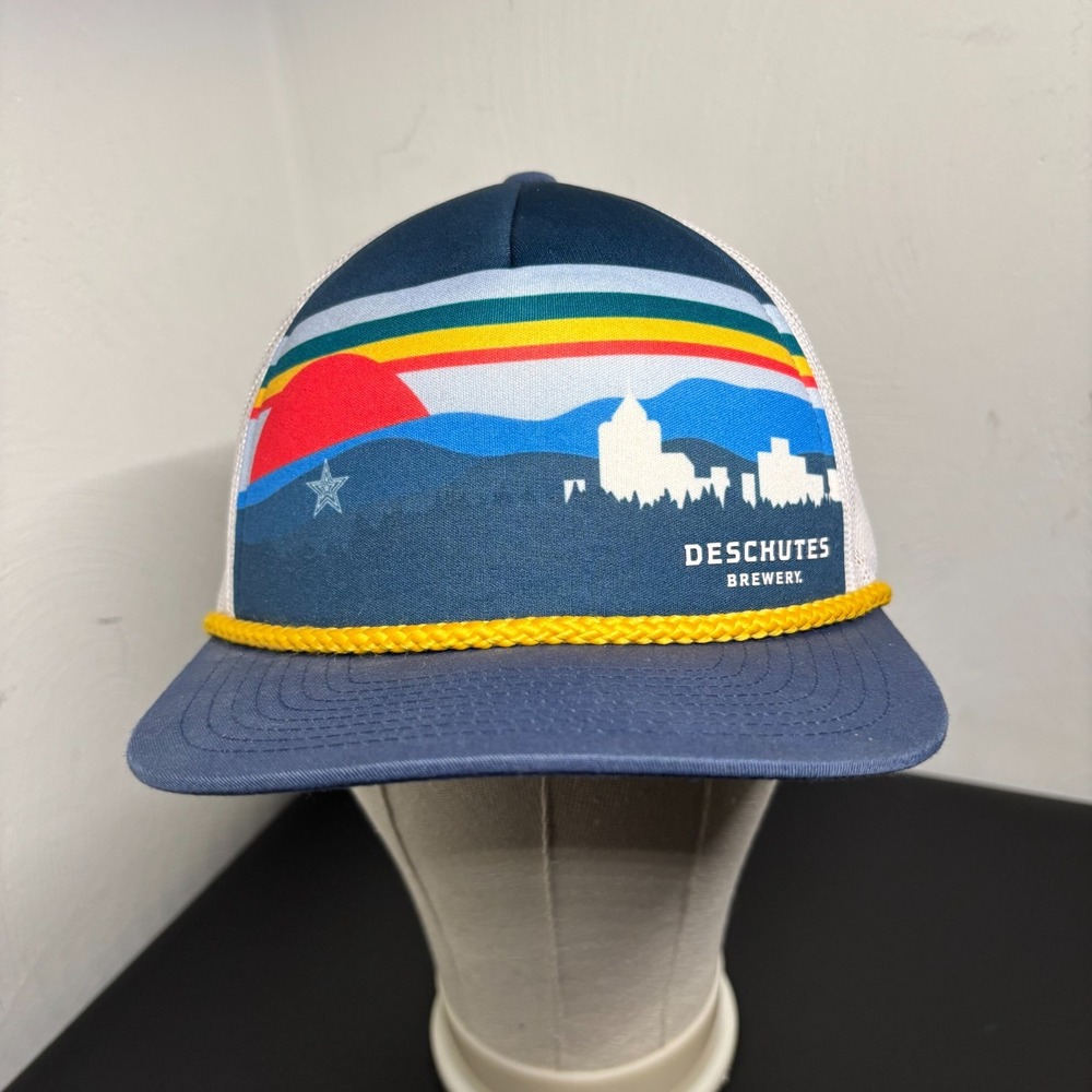Deschutes Brewery Hat Adult Snapback Blue Mesh‎ Trucker Hat Cap Beer Bend Oregon